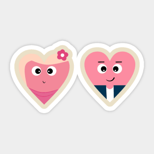 Mister and Miss heart Valentine's Day love print Sticker